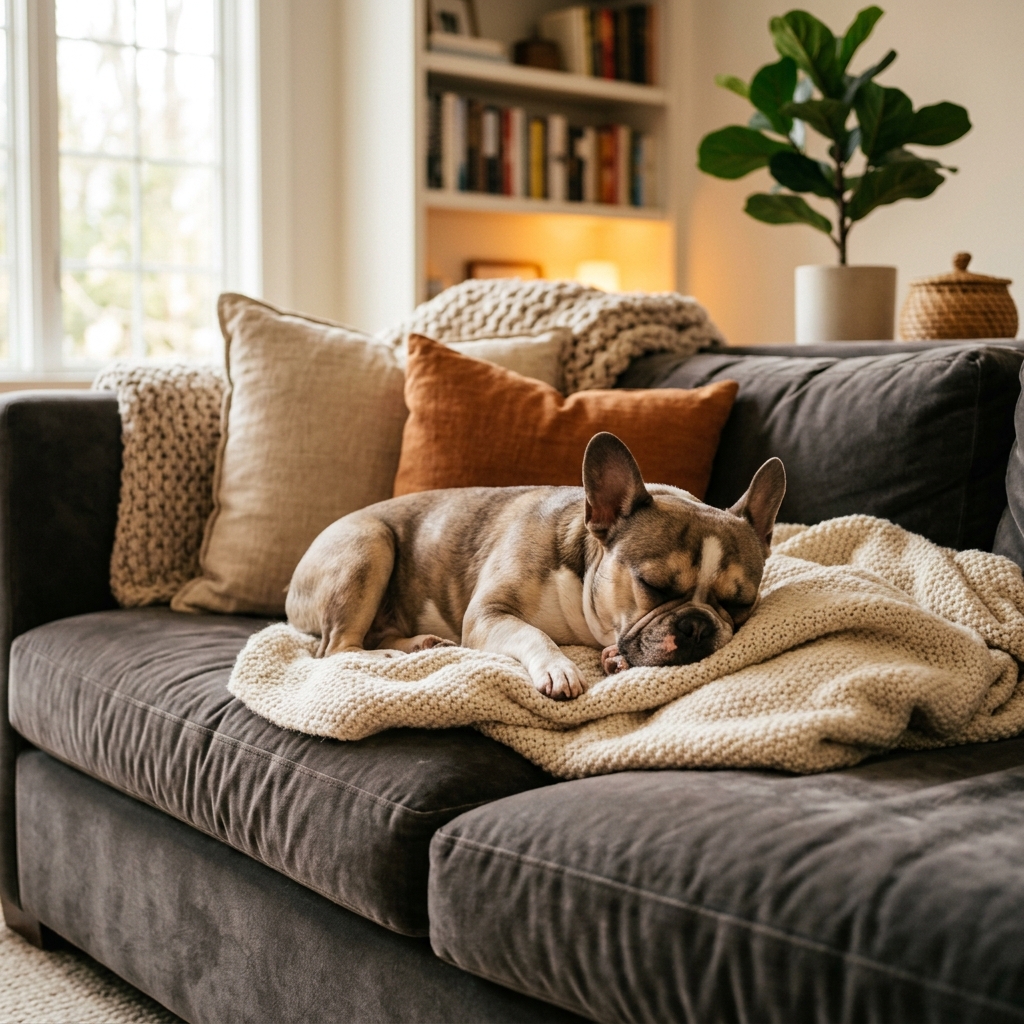 German Shepherd resting comfortably